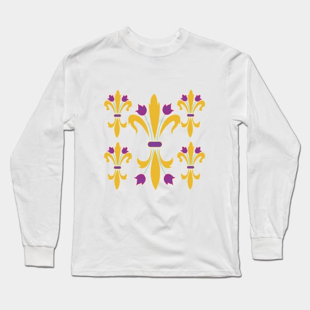 Fleur De Lys Long Sleeve T-Shirt by DickinsonDesign